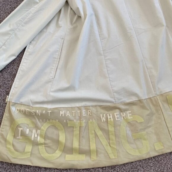 VINTAGE Street Style Pale Green Nylon Long Windbreaker Coat Medium - Picture 14 of 16